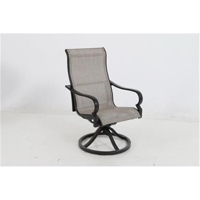 Sunvilla A12520002CSCQ Laurel Outdoor Black Sling Swivel Dining Chair