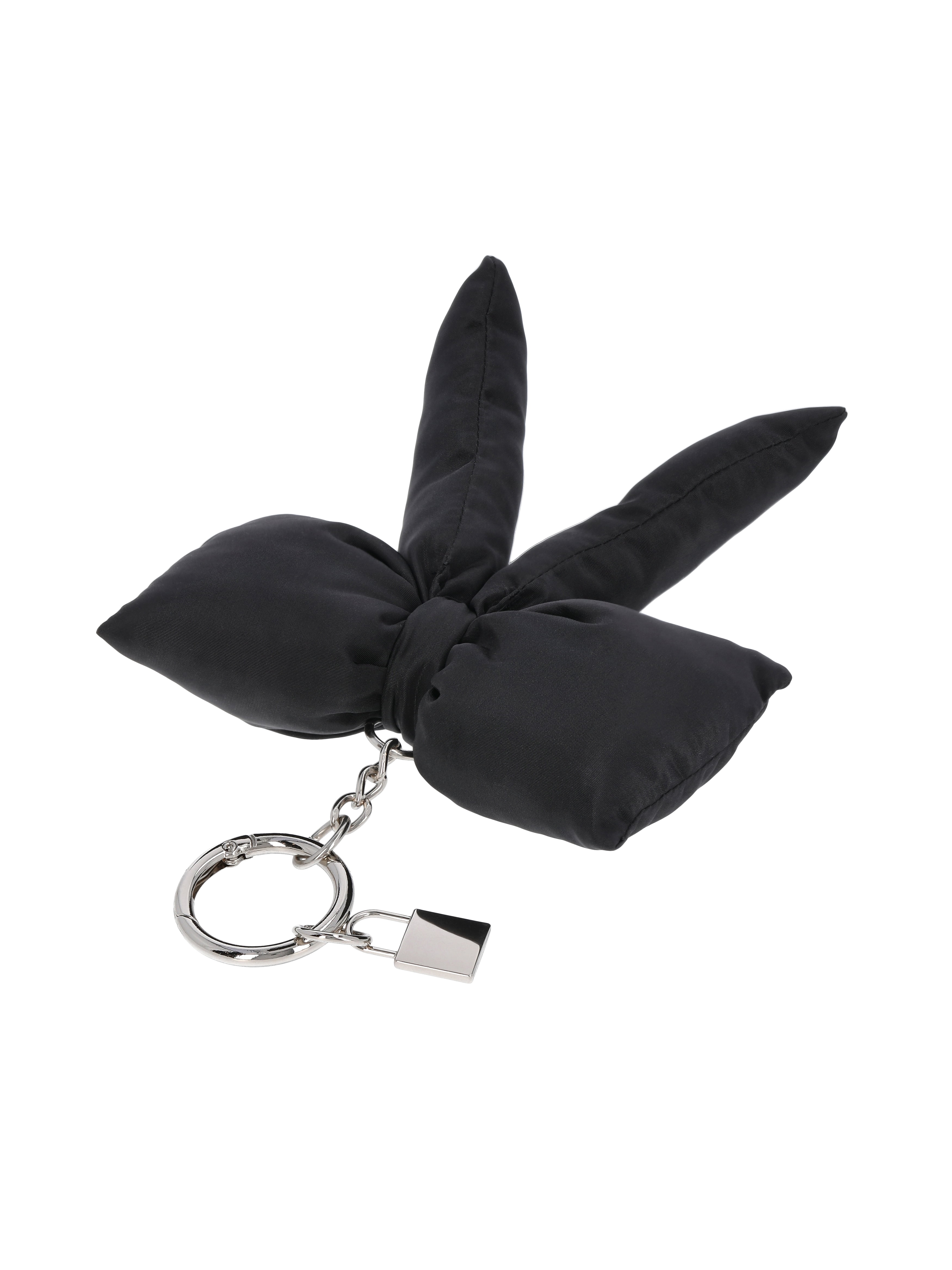 No Boundaries Women's Bag Charm, Black Puffer Bow