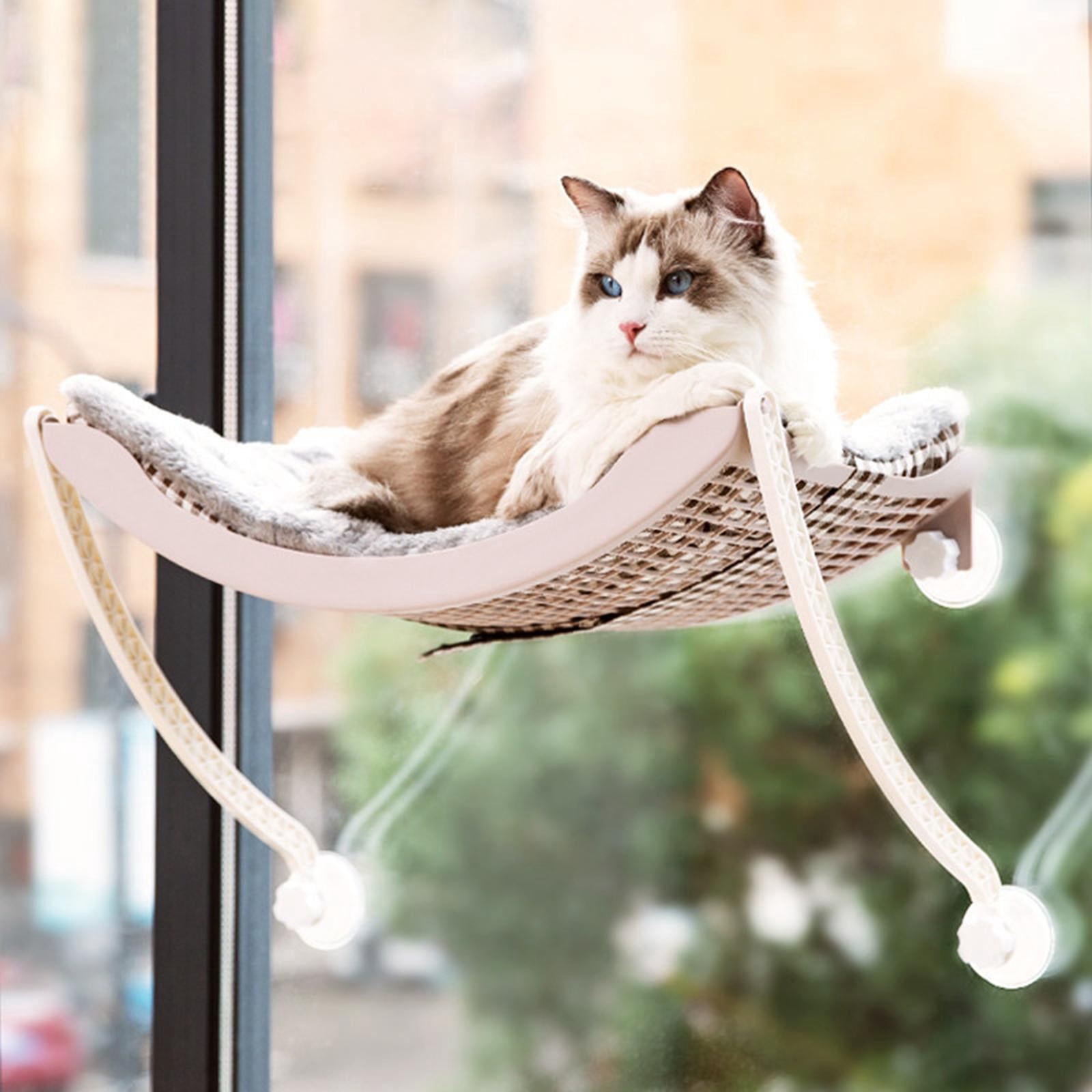 Bvdfgk Cat Hammock Window Seat, Pet Resting Shelf Extra Large Detachable Kitten Pet Bed