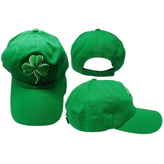 Ireland Shamrock Green Irish Cotton Adjustable Embroidered Baseball Cap Hat