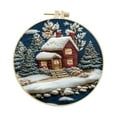 thumbnail image 2 of Outdoor Christmas Decorations Hangs Christmas Embroidery Craft Kits ，Hand Christmas DIY Embroidery Patterns Stamped Kit Adults Kids Beginners Stamped Embroidery Kit 。 (Warm Christmas B), 2 of 7