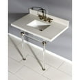 thumbnail image 3 of Kingston Brass KVPB36WQASQ8 36X22 White Quartz Vanity with Sink and Acrylic Feet Combo, White Quartz/Brushed Nickel, 3 of 5