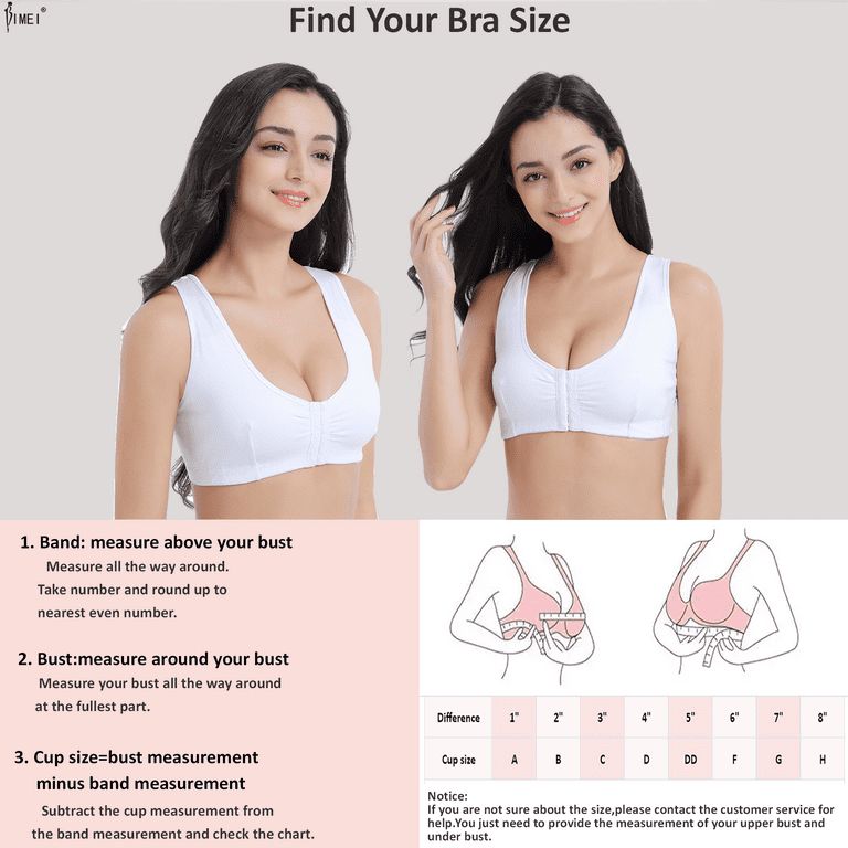 BIMEI Front-Closure Mastectomy Bra Pocket Bra for Silicone Breast forms  9915,White,42 for 42ABCD 