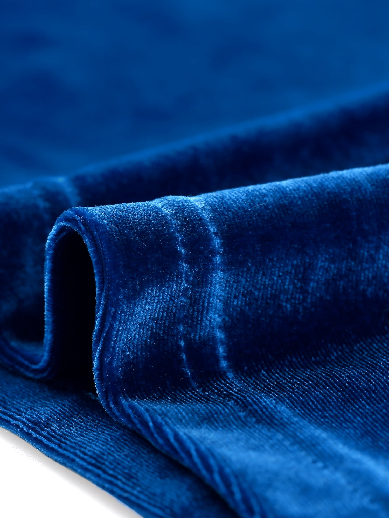 DARING DIVA Women's Ruffle Collar Shirt Velvet Tops Blouse XS Royal Blue