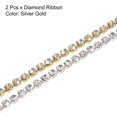 thumbnail image 5 of Uxcell 2 Pack 11 Yard 2.8mm Crystal Rhinestone Diamond Close Chain Trim Trimming Claw Cup Chain Silver Gold, 5 of 5