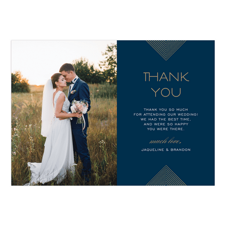 Personalized Wedding Thank You Card Modern Geo 5 X 7 Personalized Wedding Thank You Card Modern Geo 5 X 7