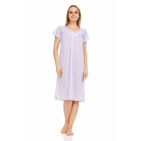 

Dream8teen Women s Cap Sleeve Floral Nightgown 00129 Purple Large