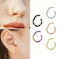 thumbnail image 2 of HOOUN Piercing Surgical Steel Rings Nose Ring Nose Lip Hoop Cartilage Tragus Helix -Black-1.2*10mm, 2 of 9