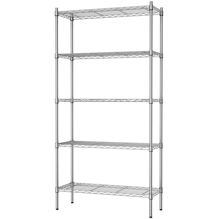 5-Layer Chrome Plated Iron Shelf Storage Racks Durable Organizer,90cm x  35cm x 180cm 