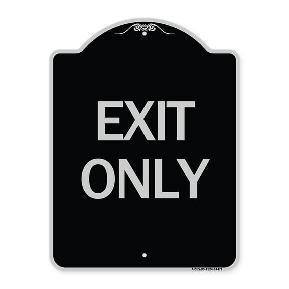 SignMission Designer Series Sign - Exit Only | Black & Silver 18" x 24" Heavy-Gauge Aluminum Architectural Sign | Protect Your Business & Municipality | Made in the USA