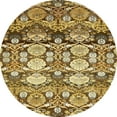thumbnail image 1 of Ahgly Company Indoor Round Abstract Chrome Gold Yellow Abstract Area Rugs, 3' Round, 1 of 6