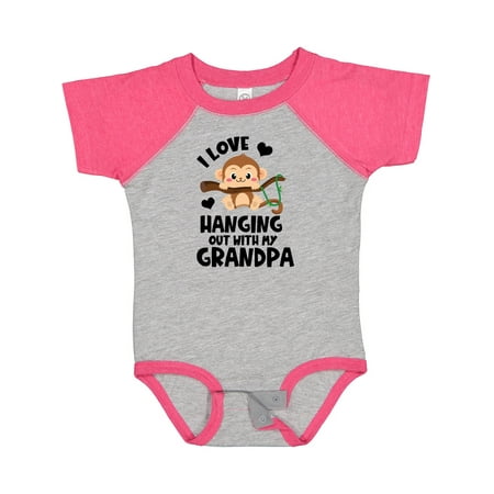 

Inktastic Monkey I Love Hanging out with My Grandpa Gift Baby Boy or Baby Girl Bodysuit