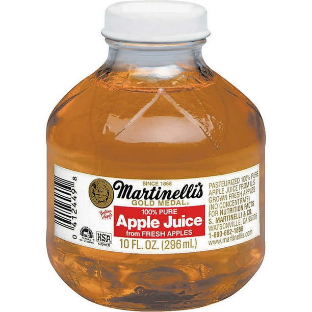 Martinelli's Gold Medal 100 Pure Apple Juice, 10 fl oz, 24count