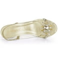 thumbnail image 4 of BLISSFUL STEP Women's Clear Slingback Flower Rhinestone Heel Sandals, 4 of 7