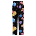thumbnail image 6 of Watercolor Balloon On Black Winter Female Pants Flannel High Waist Women Pants Lady Warm Straight Leg Plush Trousers, 6 of 7