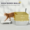 thumbnail image 4 of Stainless Steel Cat Litter Box with High Sides, Metal Cat Litter Box with Scoop, 4 of 8