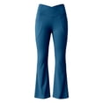 thumbnail image 6 of Yoga Leggings for Women Tummy Control Pockets High Waist Workout Flare Yoga Pants,Z1-Navy,L, 6 of 6