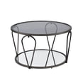 thumbnail image 4 of Gables 1-Shelf Metal Round Coffee Table, Black Nickel and Gray, 4 of 6