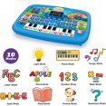 thumbnail image 3 of Kids’ Education Tablet Toy, Age 3+ Literacy Math Music Learning, Doubles as Electronic Keyboard, Birthday Christmas Gift (Blue), 3 of 7