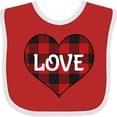 thumbnail image 3 of Inktastic Valentine Buffalo Plaid Love Boys or Girls Baby Bib, 3 of 4