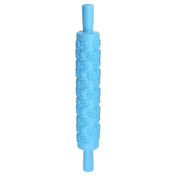 Pattern Embossed Rolling Pin PP 37cm x 5cm Rose, Blue