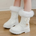 thumbnail image 2 of Gvdentm Little Girls Winter Boots Winter Shoes Boys Girls Cold Weather Baby Winter Shoes Toddler Boots Boys(White,1.5), 2 of 7