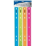 Bazic Plastic Jeweltones Color Ruler, 12 inches, 4 per Pack (3-Pack)(Metric;Imperial)