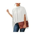 thumbnail image 2 of VISgogo Blusa de verano para mujer, manga de murciélago, camisa informal lisa/estampada con cuello simulado, blusas sueltas para mujer VISgogo moda, 2 of 3