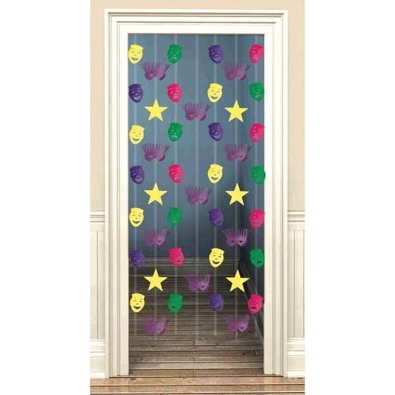 Mardi Gras Doorway Danglers Foil Decoration 7 pc Metallic