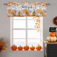 thumbnail image 6 of Hello Fall Valances for Windows, 54 x 18in, Thanksgiving Orange White Pumpkin Leaf Wood Rod Pocket Kitchen Valance Curtain Light Filtering Window Treatments for Living Room Bedroom, 1 Panel, 6 of 7