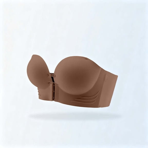 Xaqiouau Women's Strapless Front Closure Bras Solid Color Multi Scenario Everyday Bras For Daily All Day Wear