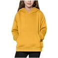 thumbnail image 2 of Hrsba Girls Boys Hooded Sweatshirt Unisex Fall Winter Top Kids Warm Winter Wear Long Sleeve Hooded Sweatshirt for 4-14 Years Kids Fall Thin Style Solid Color with Pockets, 2 of 5