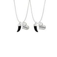 thumbnail image 2 of Delight Jewelry Black Sabre Tooth Mother & Daughter Heart Necklaces (Set of 2), 19"+2", 2 of 4