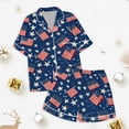 thumbnail image 3 of Kids' 4th Of July Printed Satin Pajama Set Short Sleeve, 3 of 4