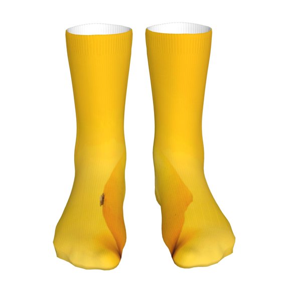 KLL Yellow Lemon Print Womens Crew Socks Athletic Middle Tube Long Socks Novelty Socks Gifts For Men