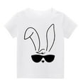 thumbnail image 4 of Lilgiuy Toddler Easter Shirts Summer Solid Color Cute Bunny Sunglasses Graphic T-Shirt Rabbit Easter Day Gift Short Sleeve Unisex Tops for School Beach Holiday(White,9-10 Years), 4 of 5