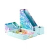Erin Condren Designer Desk Organizer Set (4 Pieces) - Colorful Kaleidoscope. Includes Desk Paper Holder Tray and Stand, Square Cup for Pens, Pencils, and Other Accessories