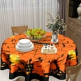 thumbnail image 3 of Halloween Tablecloth Spider Web Halloween Round Tablecloth 60 Inch Orange and Black Table Cloth for Farmhouse Kitchen Decor Polyester Fabric Holiday Table Cover for Party Outdoor Camping, 3 of 6