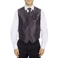 thumbnail image 1 of Men's Solid Fomal Vest, Tie, & Hanky Charcoal for Tuxedo and Suit, 1 of 1