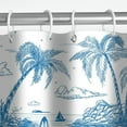 thumbnail image 5 of Surf Shower Curtain Retro Surfboard Tropical Palm Tree Theme Lounge Summer Beach Sceen Chair Polyester Fabric Bathroom Decor Set with 12 Hooks 72x72 Inches, 5 of 6