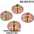 thumbnail image 2 of M10 Iron Plate Nut Three-Hole Flange Nuts Coupling Thread Furniture Fastener Lock Sofa Accessory Fastener T Nuts,25 x Screw, 2 of 6