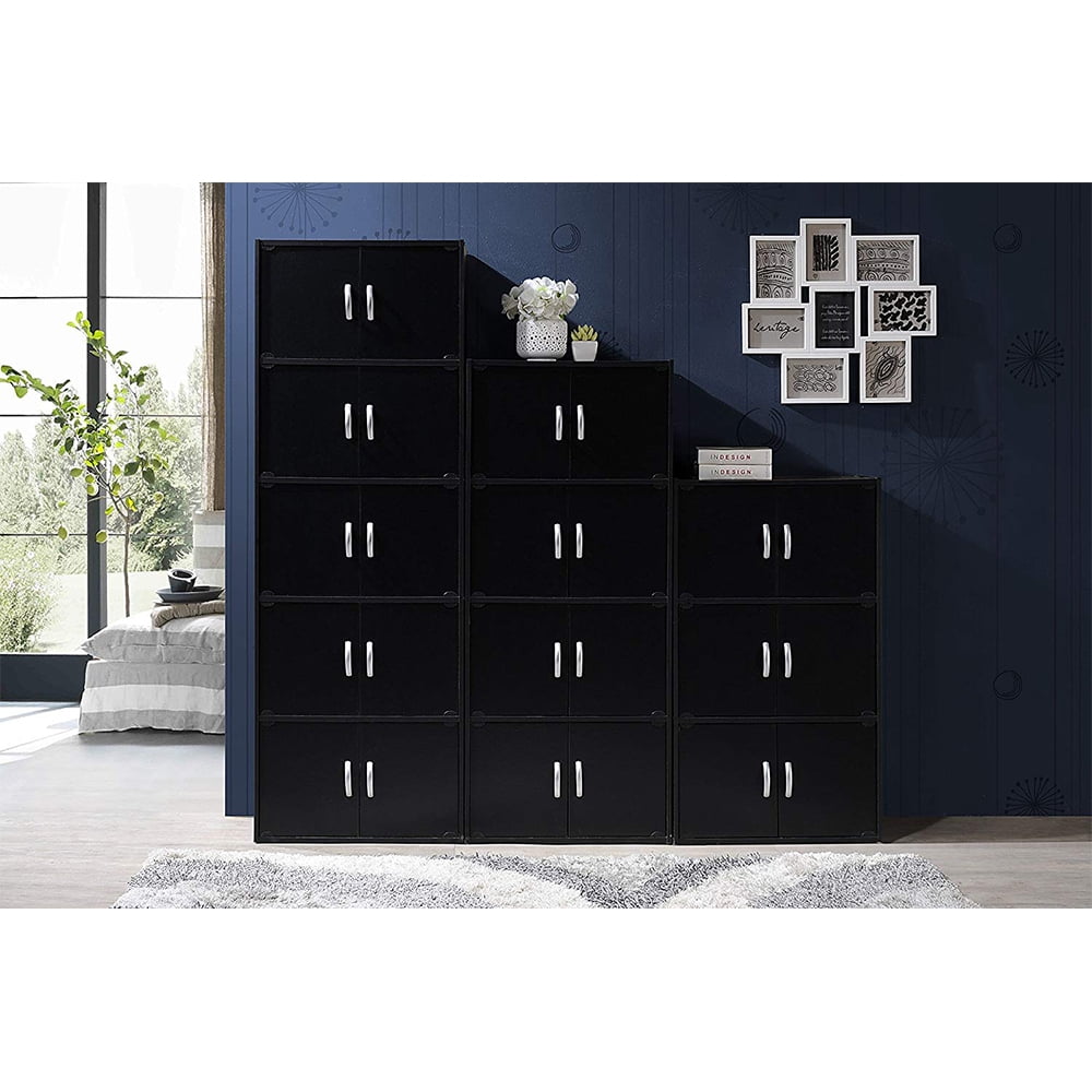 Home Indoor Decorative 3-Shelf, 6-Door Bookcase