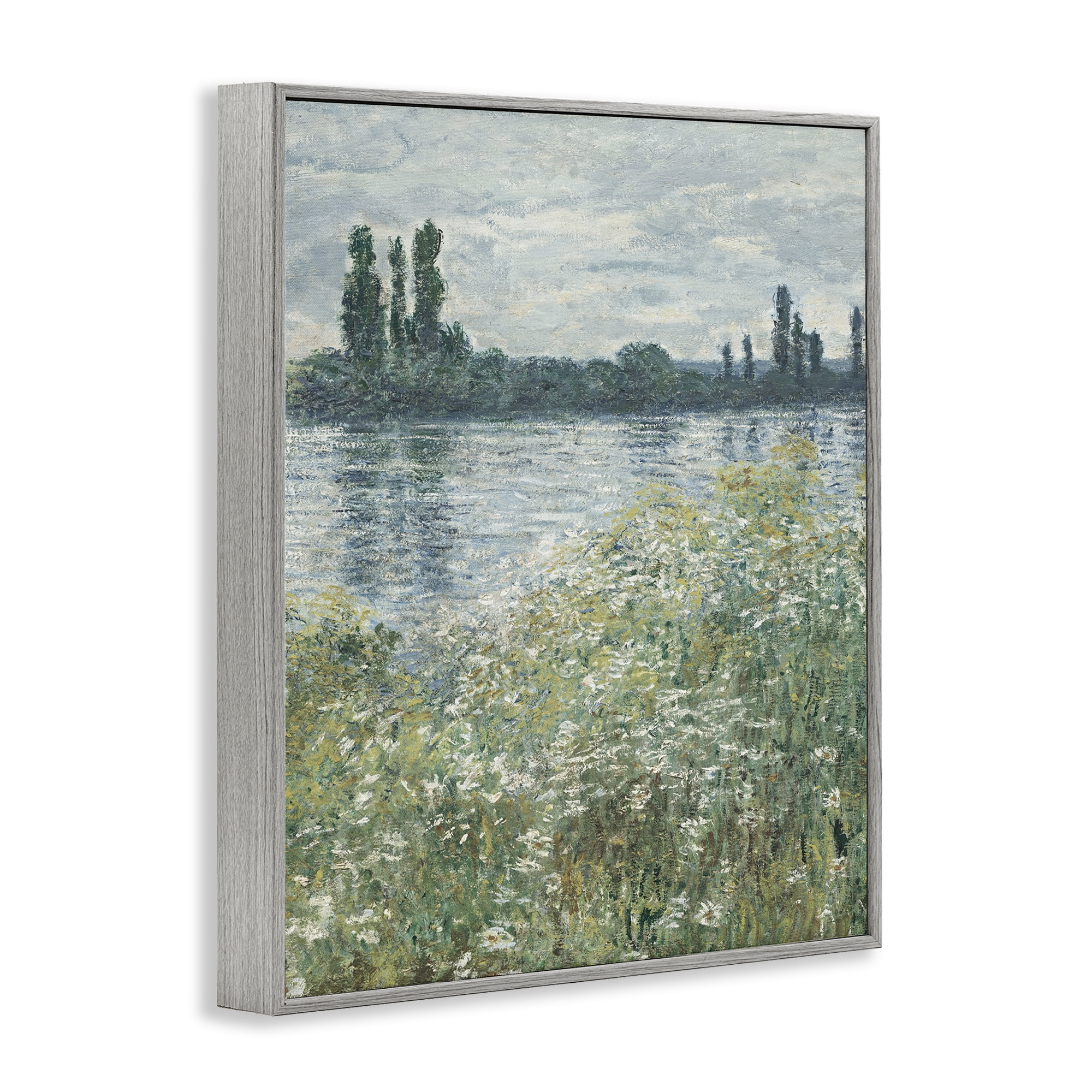 Stupell Industries Speckled Classic Landscape Landscape Painting Gray Framed Art Print Wall Art, 24 x 30