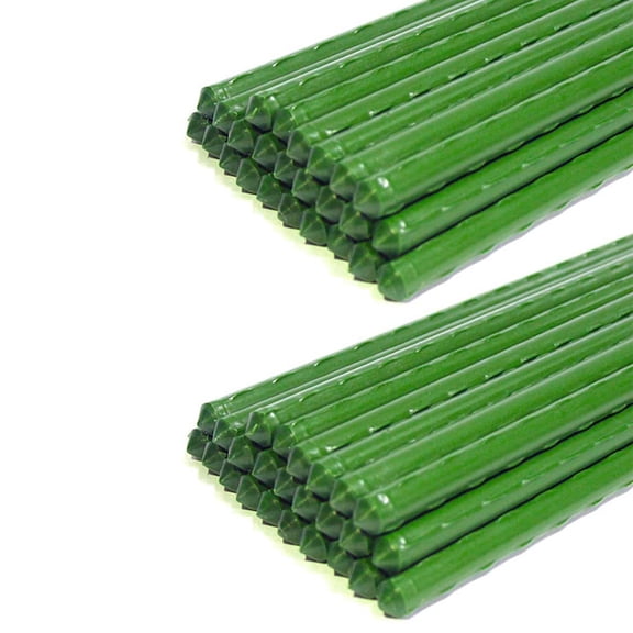 50 Pack Garden Stakes Metal Plastic Coated Plant Cage Supports Climbing for ,Trees,Cucumber,Fences,Beans,40cm