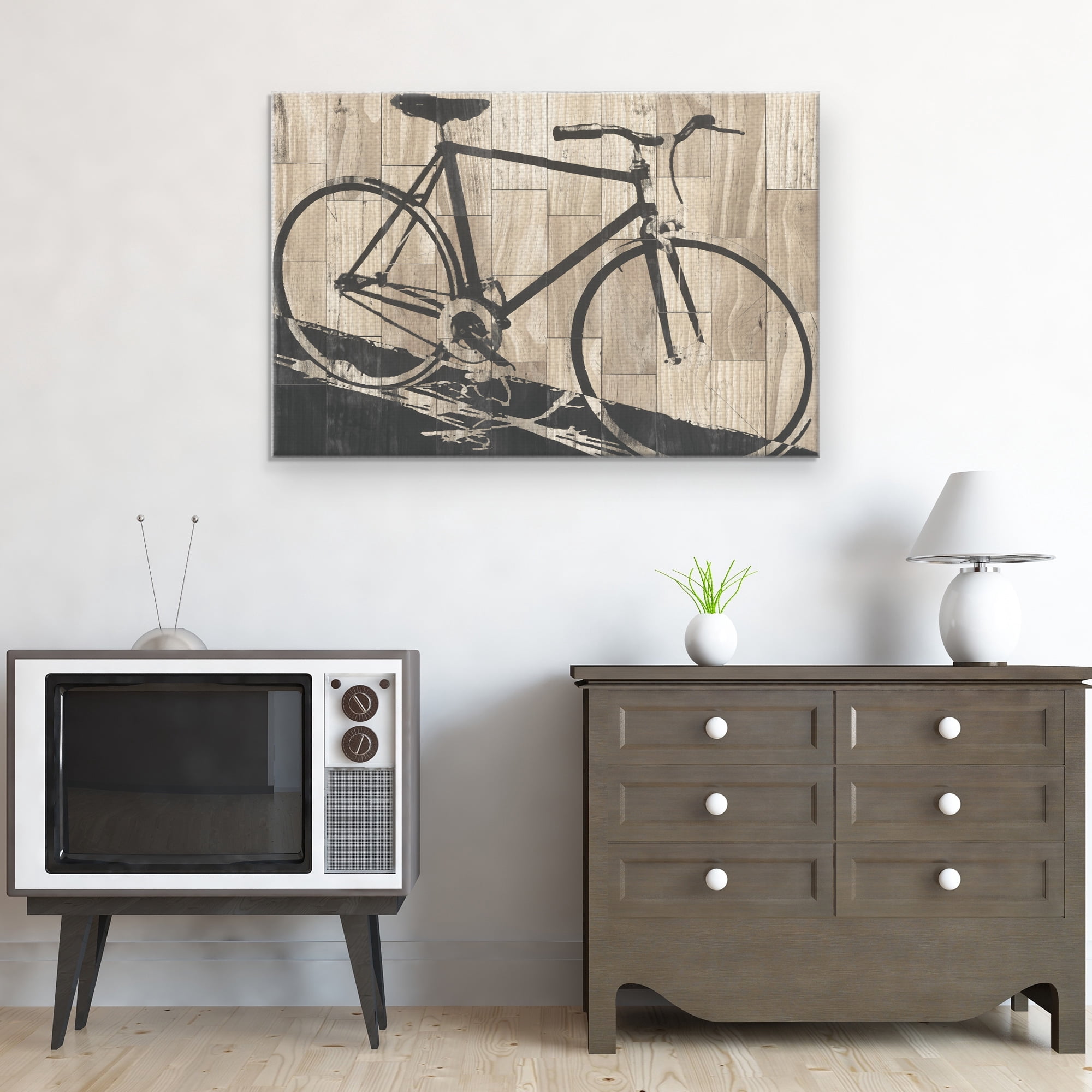 Masterpiece Art Gallery Fixed Gear Bicycle 2 Light by PaperplateInc Canvas Art Print 24" x 36"