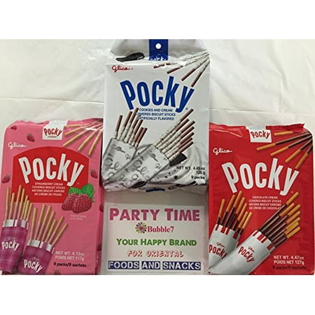 Japanese Snacks Glico Pocky Chocolate Biscuit Stick family 9 Packs Party Pack (3