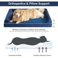 thumbnail image 3 of Extra Large Dog Bed, Orthopedic Velvet Dog Bed with Waterproof Lining, Removable Cover, Non Skid Bottom, Egg-Shaped Foam for Large Dogs up to 80 lbs Navy Blue, 3 of 10