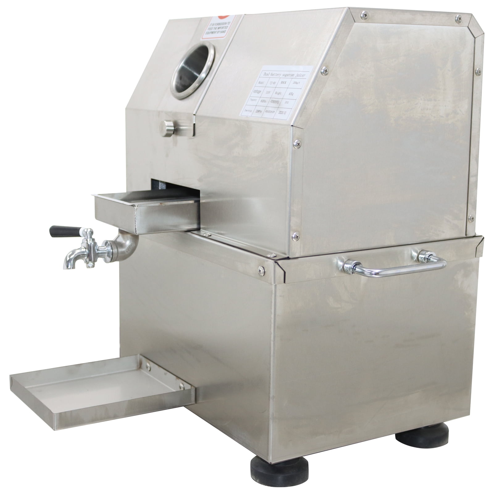3-Roller Sugarcane Juicer Extractor Electric Desktop Stainless Steel 110V