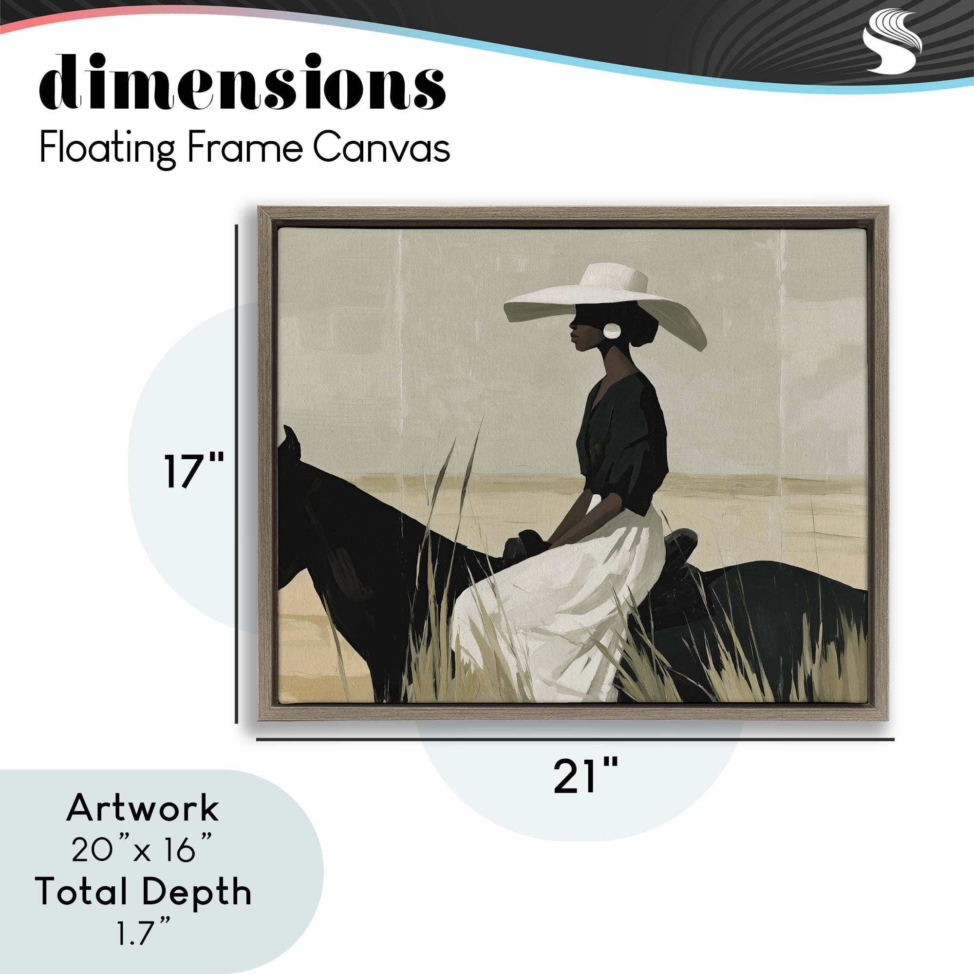 Stupell Industries Equestrian Elegance Silhouette Brown Framed Floater Canvas Wall Art, design by Svetlana Aleynikova