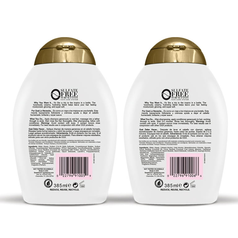 Konkurrencedygtige Overgang Gensidig OGX Nourishing + Coconut Milk Shampoo & Conditioner Set 13oz, 2 Ct -  Walmart.com